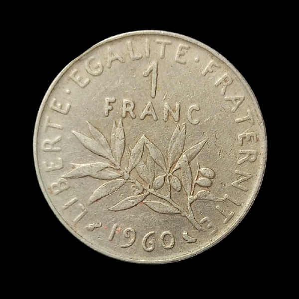 1 Francs Coin Switzerland 1960