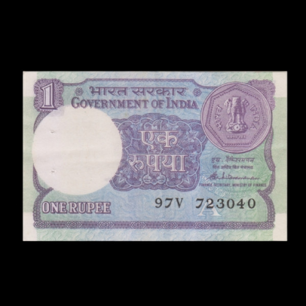 Indian 1 rupiya note - 1989 (Venkitharamanan)