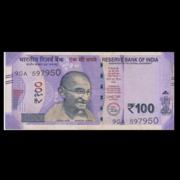 100 Indian Rupee Note Mahatma Gandhi New Series(2018)Urjit R. Patel