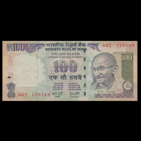 100 Indian Rupee Note Mahatma Gandhi Series (2008)Y. N. Reddy