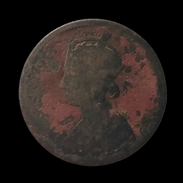 Indian One Quarter Anna Queen Victoria Coin 1877