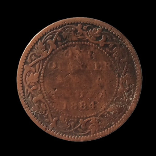 Indian One Quarter Anna Queen Victoria  Coin-1884