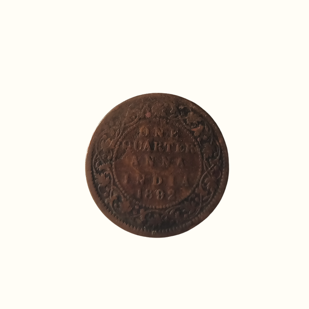 Indian One Quarter Anna Victoria Empress- 1892