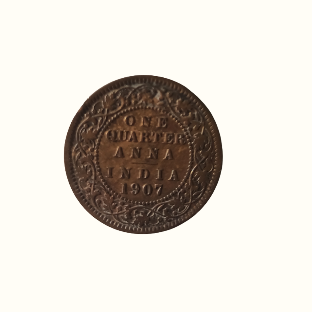 Indian One Quarter Anna EDWARD VII KING & EMPEROR-1907