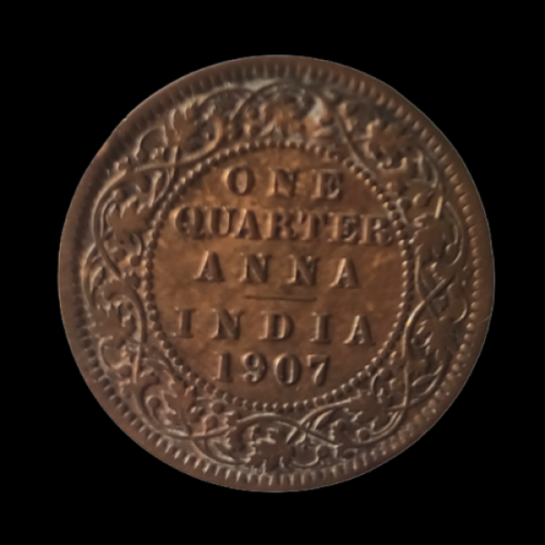 Indian One Quarter Anna EDWARD VII KING & EMPEROR-1907