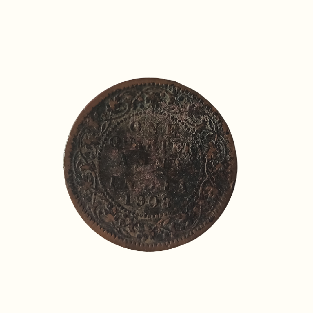 Indian One Quarter Anna EDWARD VII KING & EMPEROR-1908