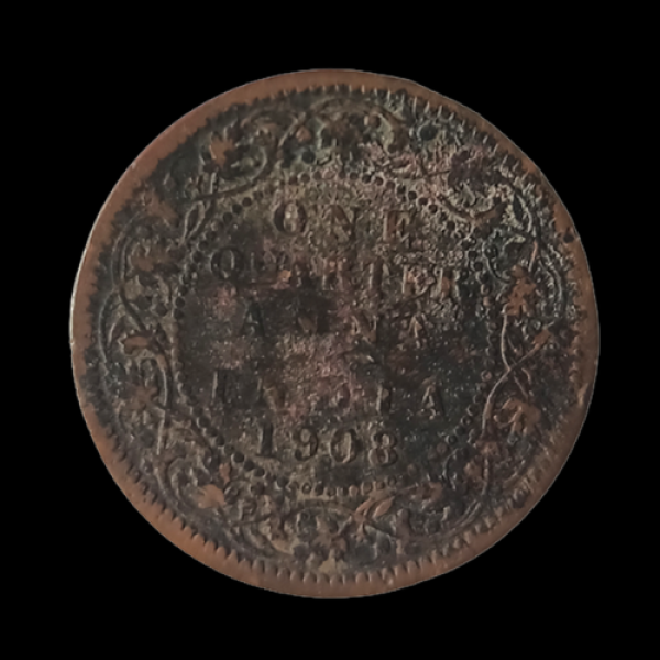 Indian One Quarter Anna EDWARD VII KING & EMPEROR-1908