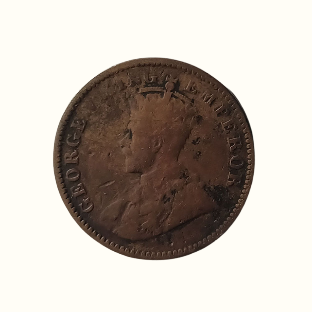 Indian One Quarter Anna GEORGE V KING EMPEROR-1913