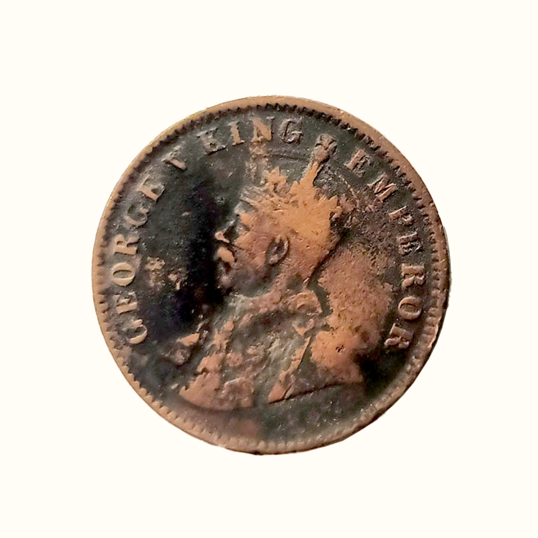 Indian One Quarter Anna GEORGE V KING EMPEROR -1914