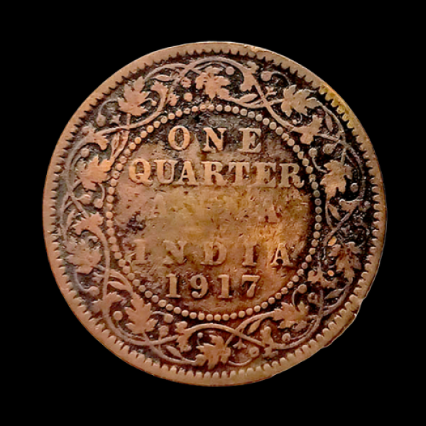 Indian One Quarter Anna GEORGE V KING EMPEROR-1917