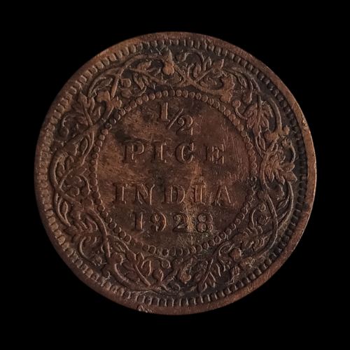 India Half Paisa Coin – 1928 (George V)