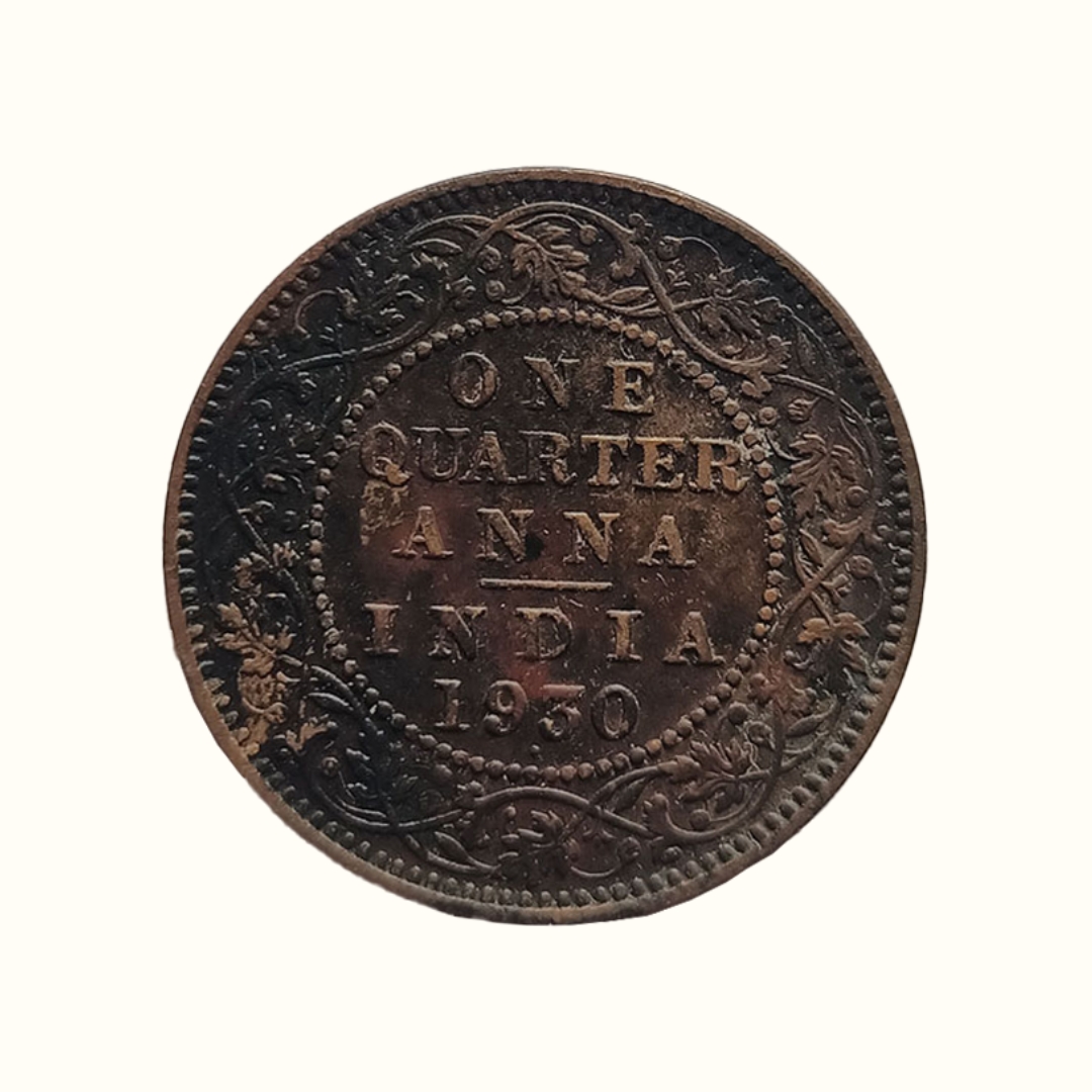 Indian One Quarter Anna GEORGE V KING EMPEROR -1930