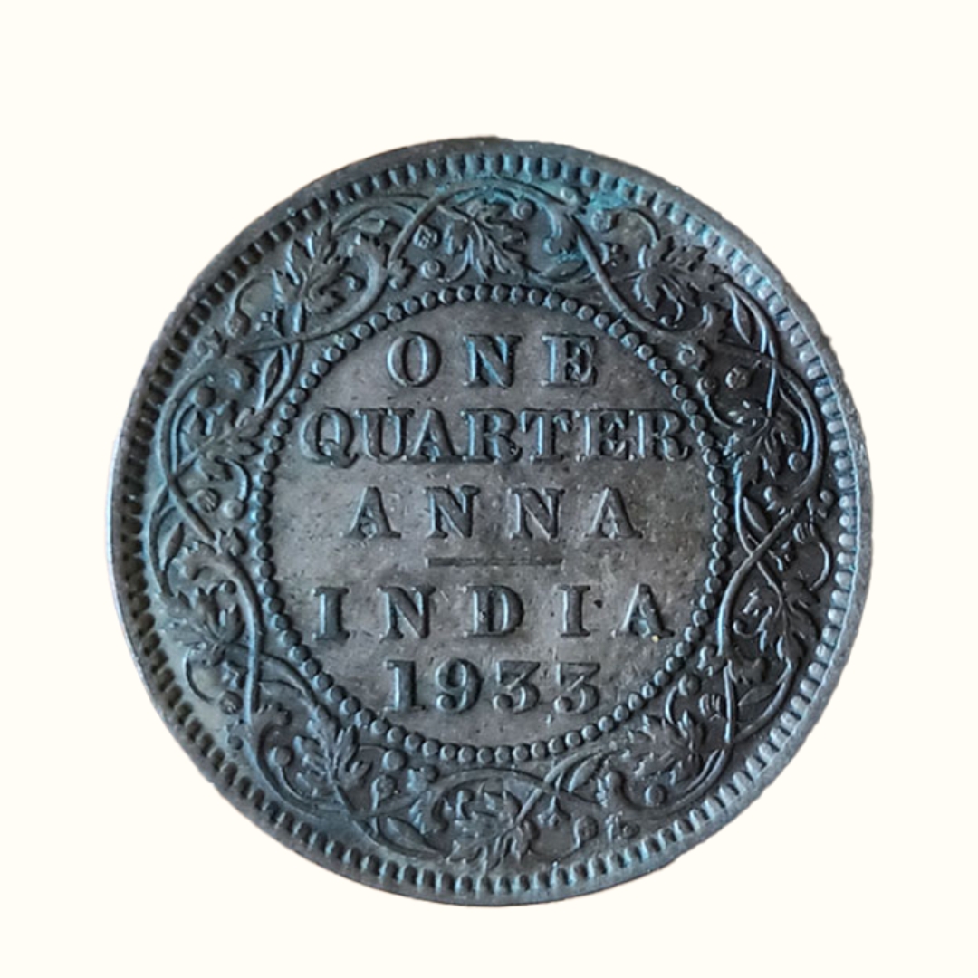 Indian One Quarter Anna GEORGE V KING EMPEROR-1933