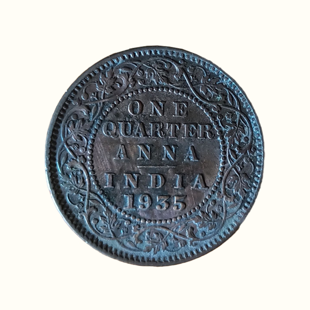Indian One Quarter Anna GEORGE V KING EMPEROR -1935