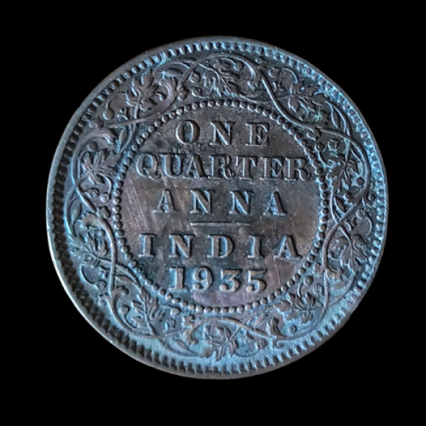 Indian One Quarter Anna GEORGE V KING EMPEROR -1935