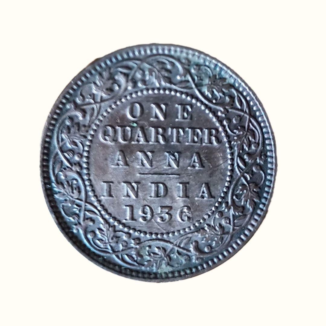 Indian One Quarter Anna GEORGE V KING EMPEROR -1936