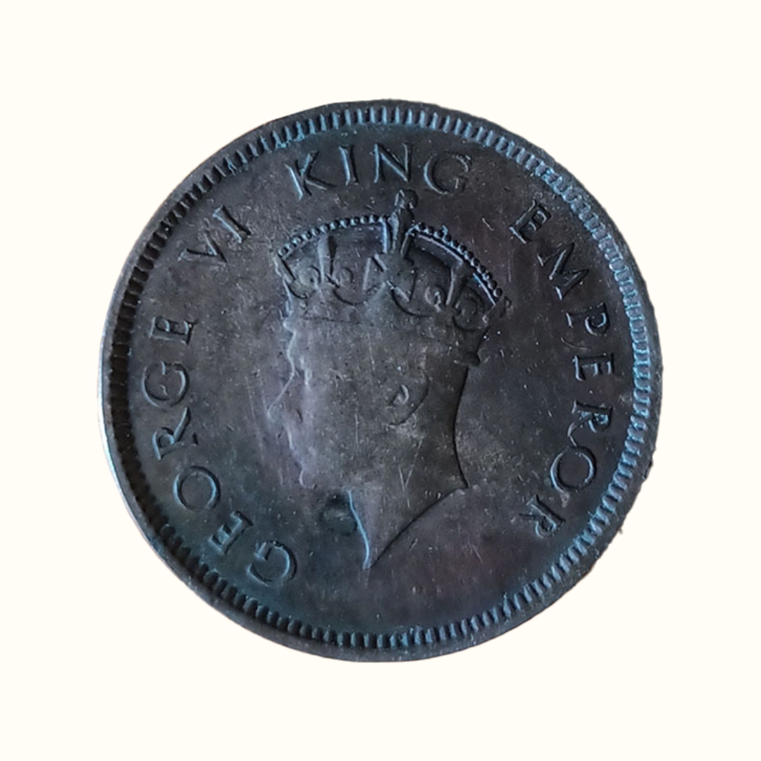 Indian One Quarter Anna GEORGE VI KING EMPEROR -1939