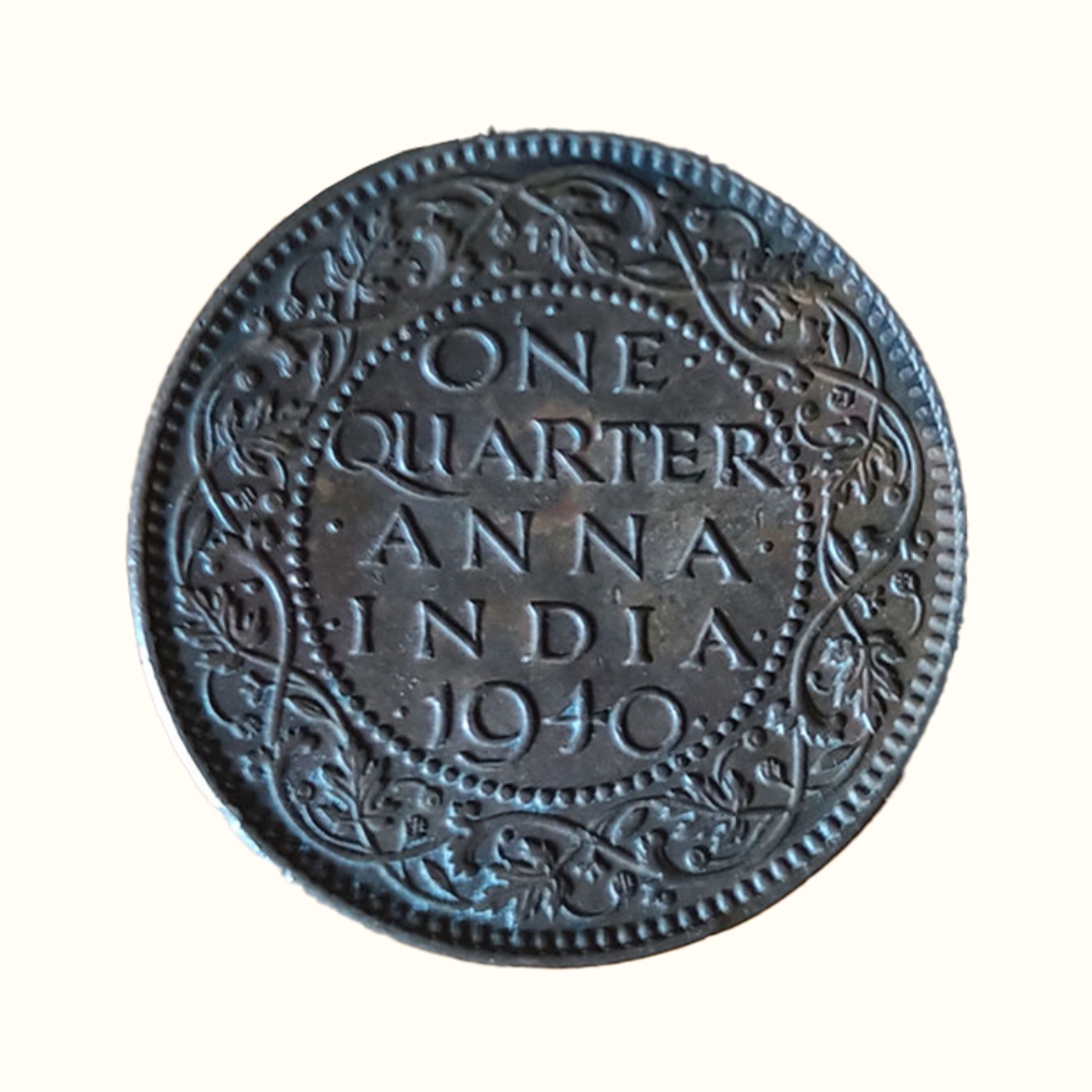 Indian One Quarter Anna GEORGE VI KING EMPEROR-1940