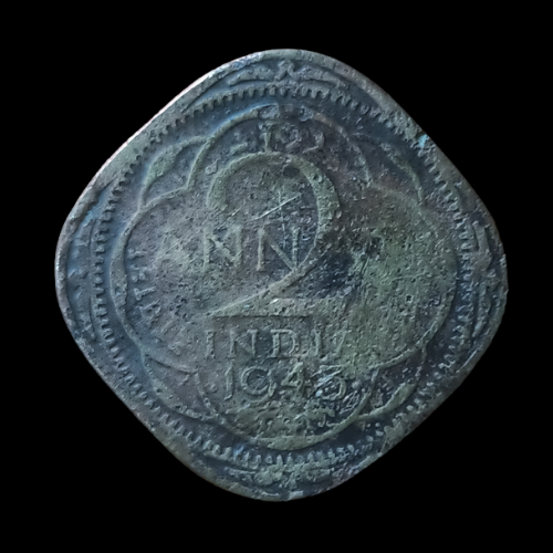 Indian 2 Anna GEORGE VI KING EMPEROR Coin – 1943