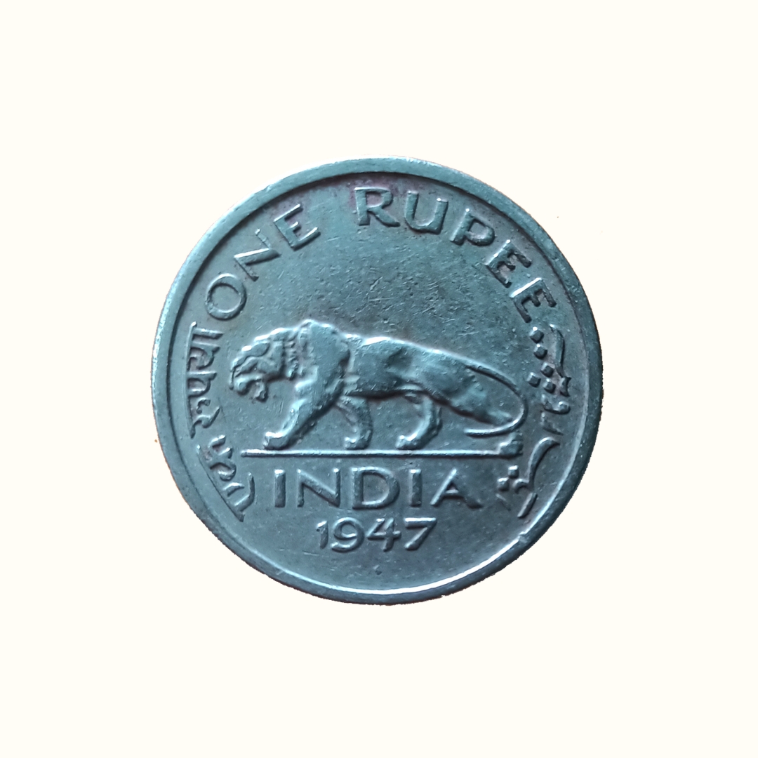 Indian One Rupee Coin  GEORGE VI KING EMPEROR -1947