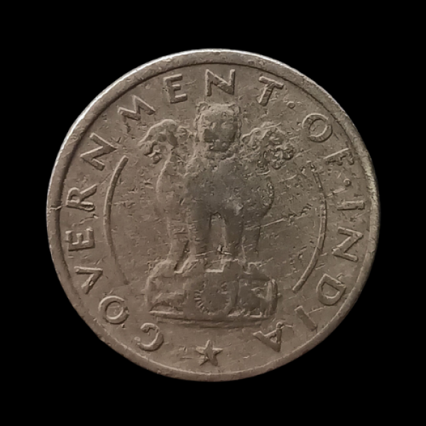 Indian 1/2 rupee coin 1947