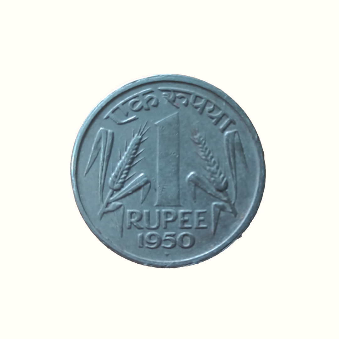 Indian One Rupee Coin Lion Capital of Ashoka -1950