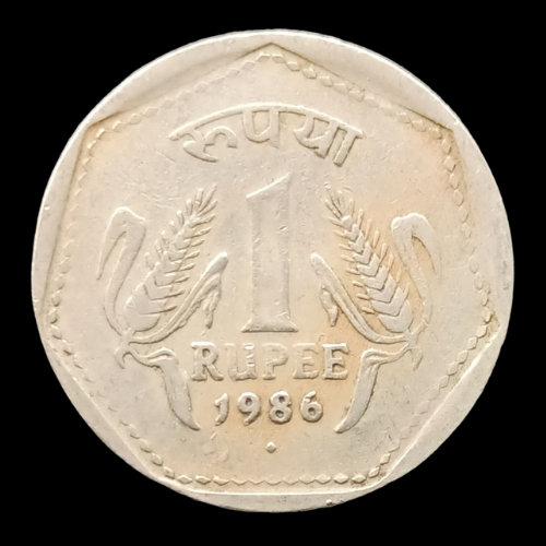 Indian One Rupee Coin -1986