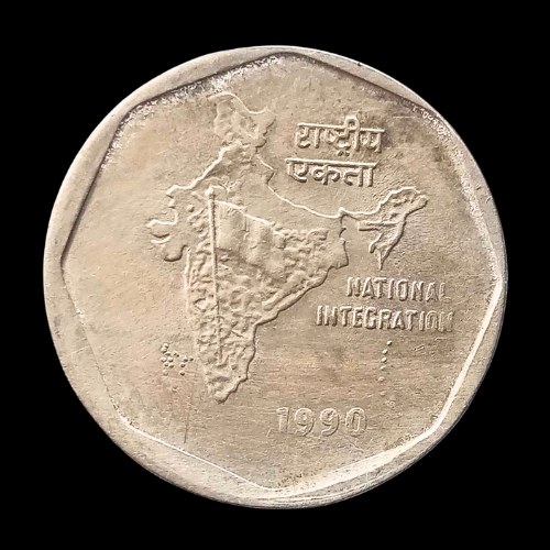 Indian 2 Rupees Coin – 1990