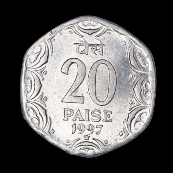 Indian 20 Paisa Coin – 1997