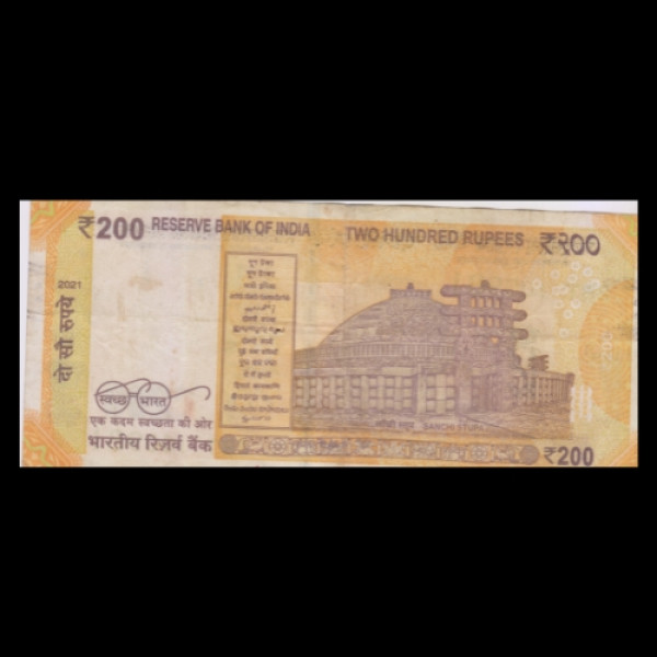 200 Indian Rupee Note  Mahatma Gandhi New Series (2021)Shaktikant Das