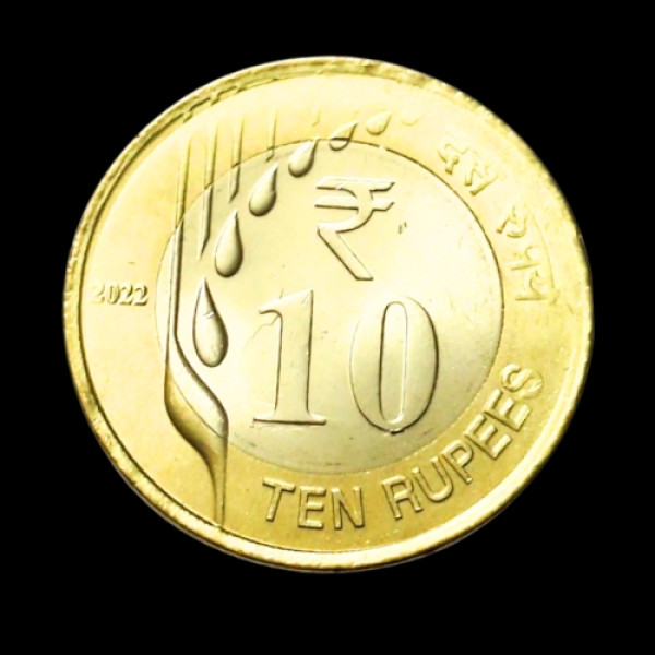 Indian 10 Rupees Kolkata Mint Raindrop Coin -2022