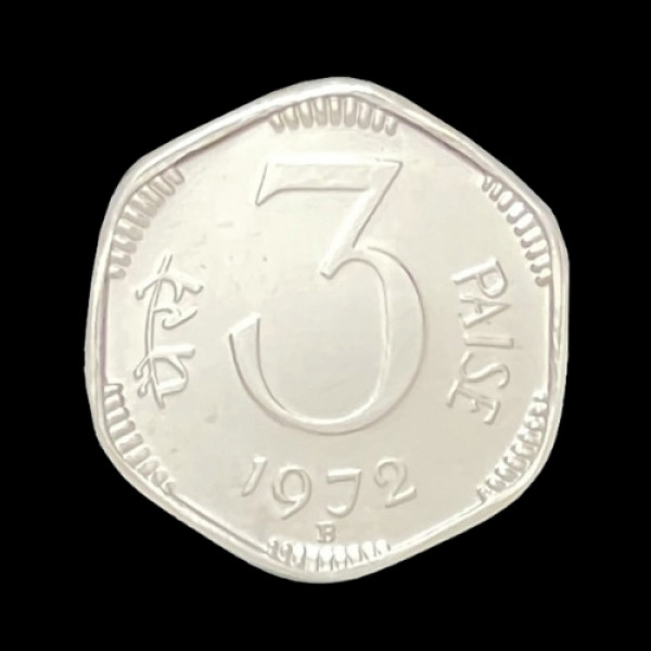 Indian Three Paisa Coin -1972