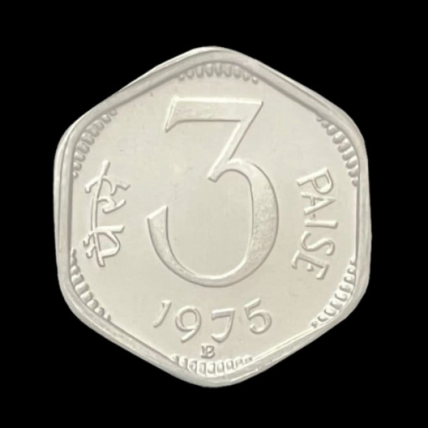 Indian Three Paisa Coin -1975