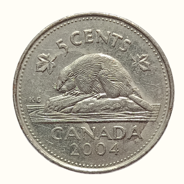 Elizabeth II D·G·Regina Five Cents Coin – 2004 Canada