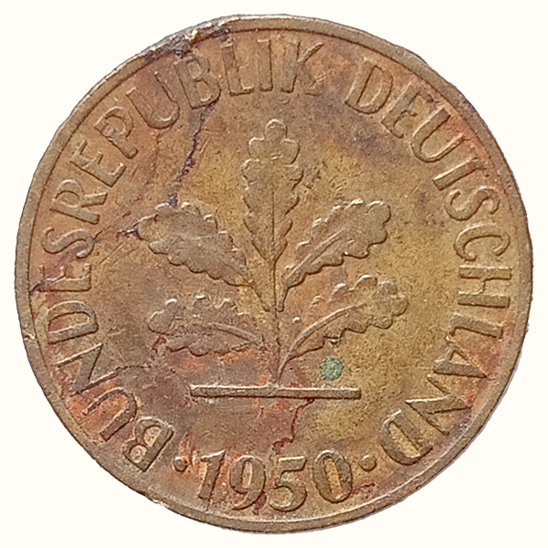 Bundesrepublik Deutschland Five Pfennig Coin – 1950 Germany