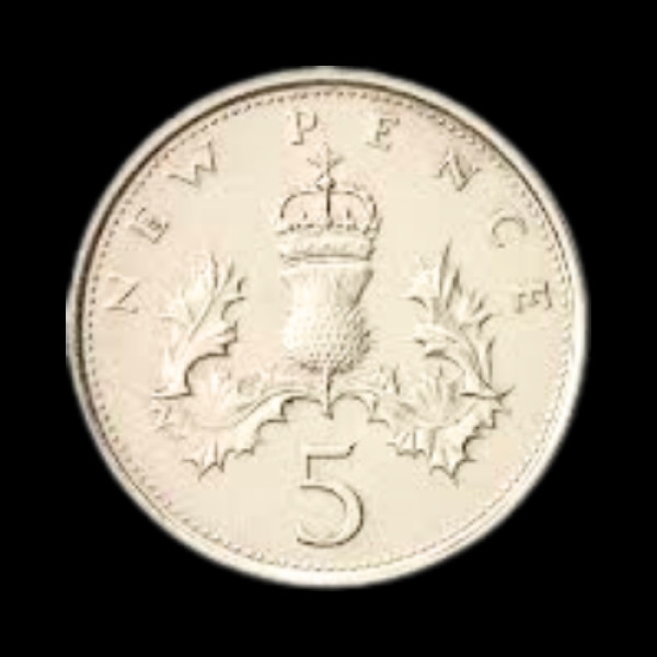 UK 5 New Pence coin - 1978
