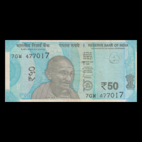50 Indian Rupee Note Mahatma Gandhi Hampi Series –Shaktikant Das