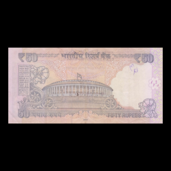 50 Indian Rupee Note Mahatma Gandhi Series Sansad Bhavan- Raghuram G Rajan(2014)