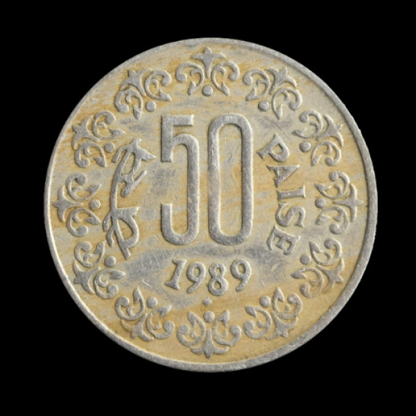 Indian 50 Paisa Coin – 1989