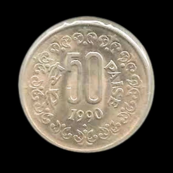 Indian 50 Paisa Coin – 1990