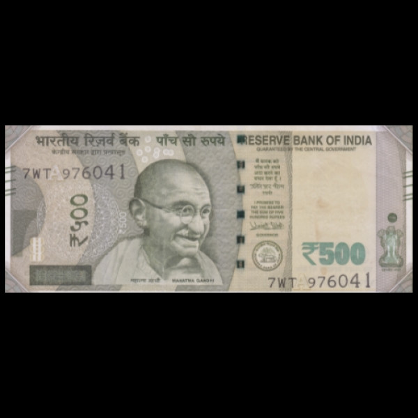 500 Indian Rupee Note  Mahatma Gandhi New Series(2018)Urjit R Patel