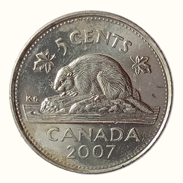 Elizabeth II D·G·Regina Five Cent Coin – 2007 Canada