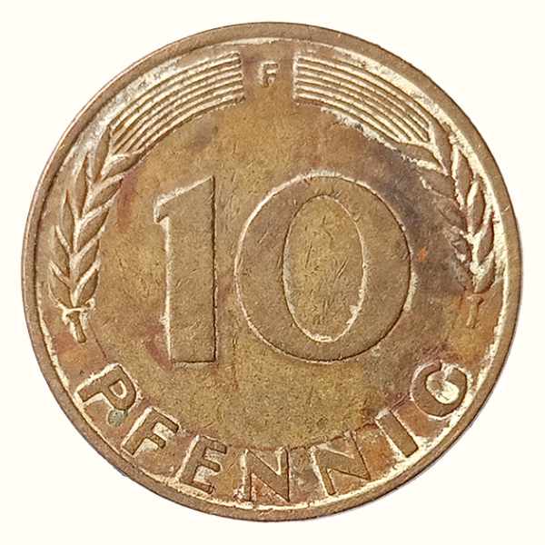 Bundesrepublik Deutschland Ten Pfennig Coin – 1970 Germany