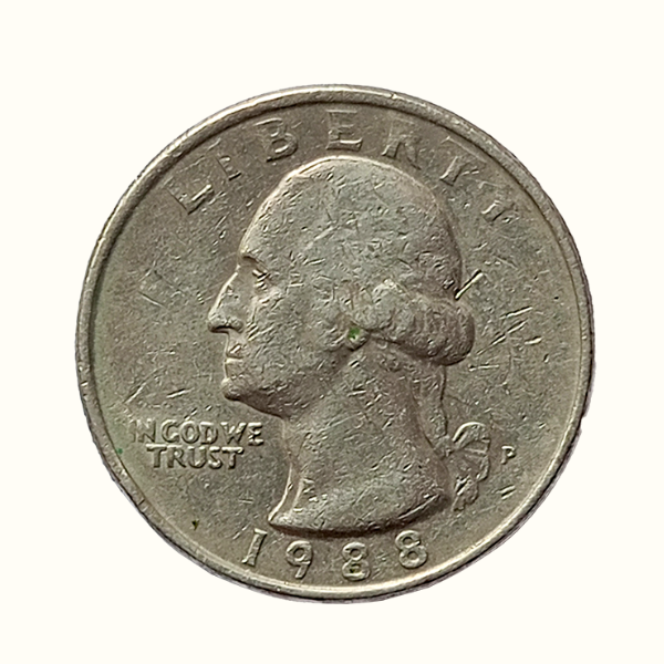 Quarter Dollar Coin – 1988 United States of America