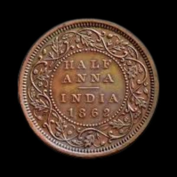 Half anna (1/2 anna ) - 1862