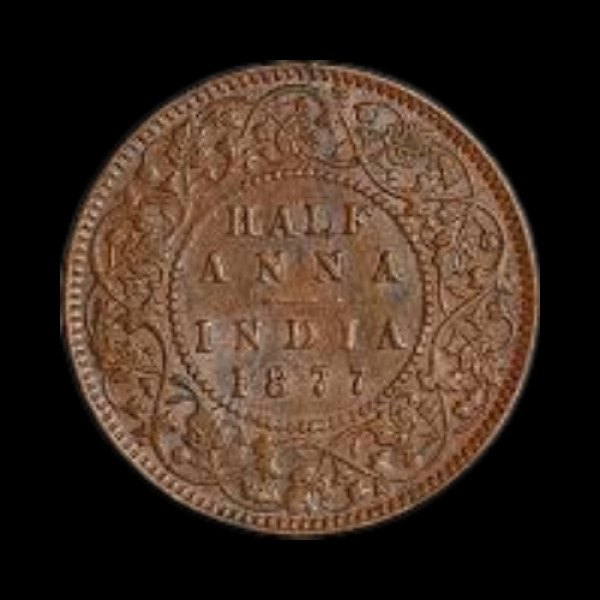 Half anna (1/2 anna ) - 1877