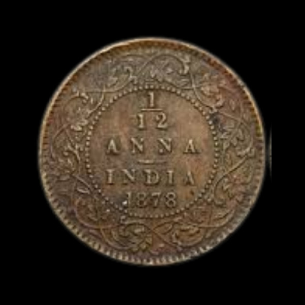 Half anna (1/2 anna ) - 1878