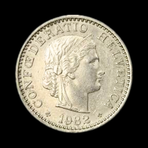 Swiss 20 Rappen (20 Centimes) coin - 1982
